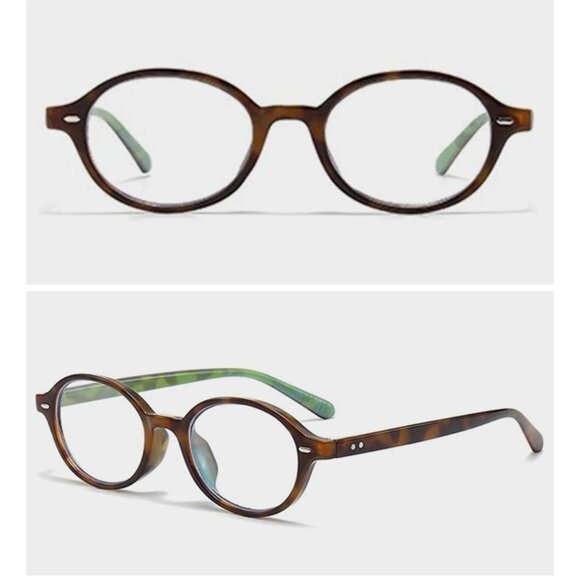 Vintage Ultralight Leopard Oval Glasses